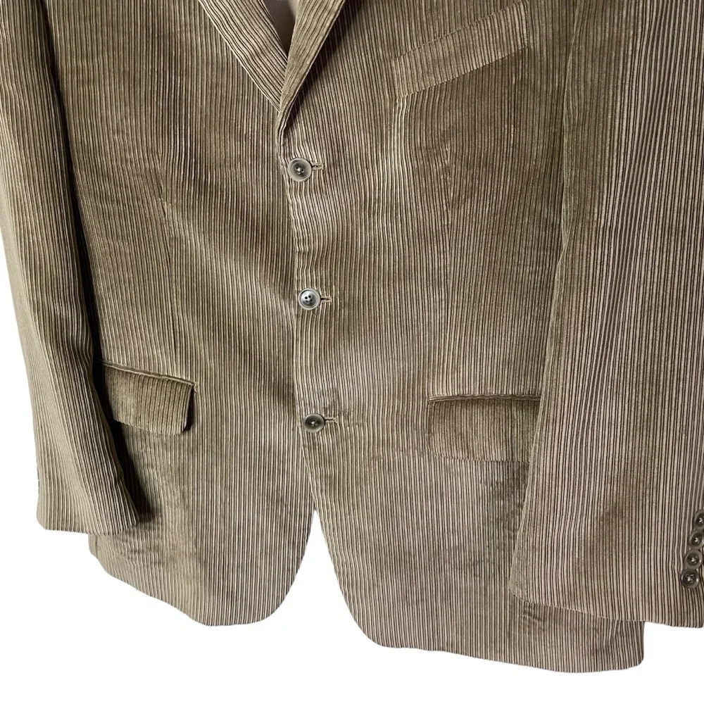 Calvin Klein Corduroy Blazer Men’s 44R Brown Three Button Suit Jacket Sport Coat